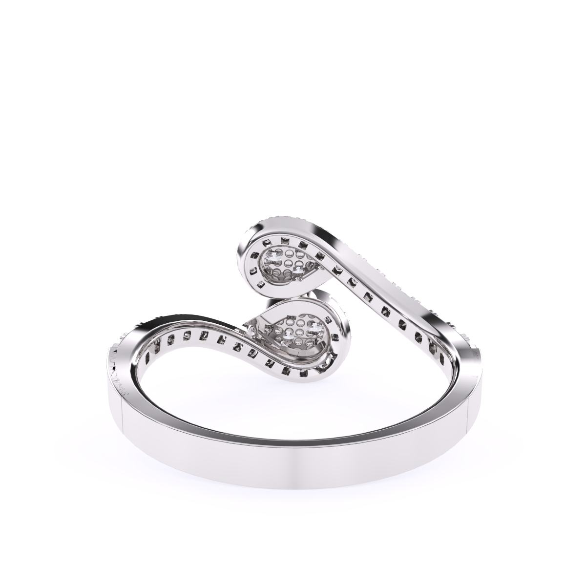 Amazing Bypass Pear Halo Diamond Ring